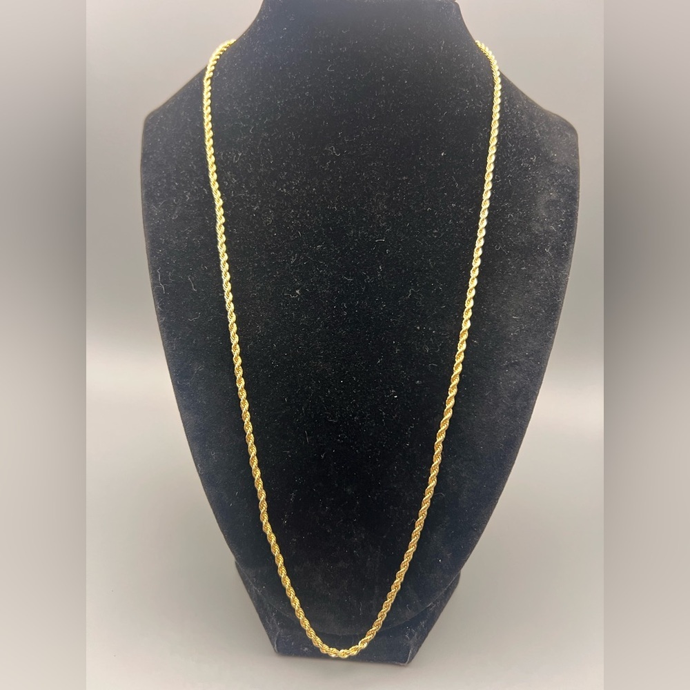 18k gold plated Classic Gold Rope Chain Necklace